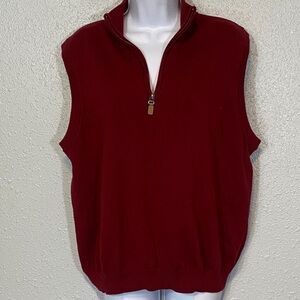 Roundtree & Yorke Men's Zip-Up Burgundy Sweater Vest